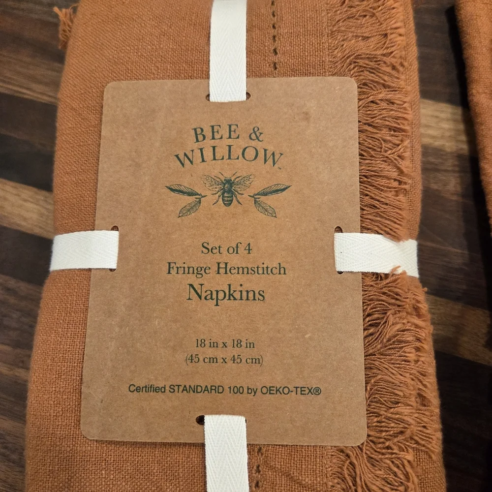 Bee & Willow Fringe Hemstitch Napkins 100% Cotton